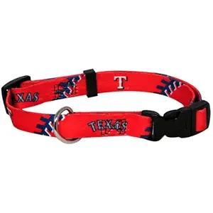 Hunter MFG Texas Rangers Adjustable Nylon Dog Collar - Large