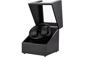 Olvy Remontoir pour 2 Montres Automatique, Boîte de Remontoir pour Montre, Watch Winder, Moteur Extrêmement Silencieux, Coussin Flexible pour Montre