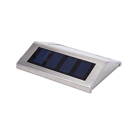 Lightess Led Solarleuchten Treppenlicht Outdoor LED Stufenbeleuchtung 2 LEDs Edelstahl für Stufen Pfade Patio Decks Packung mit 6 - 2