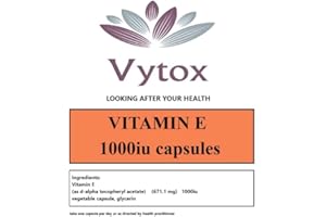 Natural Vitamin E 1000IU High Strength 240 Vegetarian Capsules High Absorption. 8 Months Supply. by Vytox