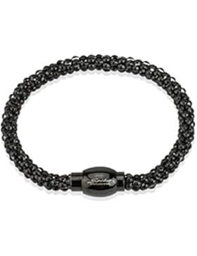Paula & Fritz® Armband schwarz Edelstahl Chirurgenstahl 316L Hollow Bubble Län...