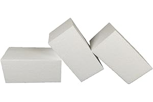 DecoPorex Blocs de Mousse pour travaux manuels - Briques carrées en polystyrène expansé pour Arts et travaux manuels - Blanc Naturel (10 x 10 x 20 cm)