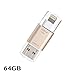 Produktbild [Apple MFi zertifiziert] [64 GB] Lightning USB-Stick für iPhone iPad, [USB 3.0] mobiler GMYLE Mini Flash-Laufwerk Speicherstick mit Lightning Anschluss (Gold)