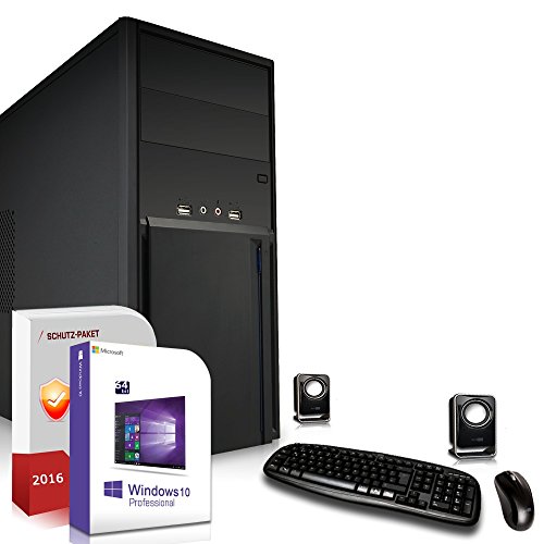 Gaming PC Set / Multimedia COMPUTER inkl. Windows 10 Pro 64-Bit! - AMD Quad-Core A8-7600 4 x 3,8 GHz - AMD Radeon R7 - 4GB DDR3 RAM - 1000GB HDD - 24-fach DVD Brenner - Lautsprecher - Tastatur + Maus - USB 3.0 - HDMI - DVI - VGA - Gamer PC mit 3 Jahren Garantie!