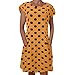 Produktbild BURFLY Mode Damen Kleid,Frauen A-Linie Kleid Ärmellos Casual Sommerkleider Leinenkleider Strandkleid Knielang Rock Retro Dot Partykleider Kurzarm Lose mit Taschen T-Shirtkleid