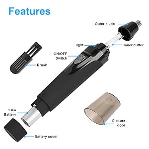 Electric Nose Ear Hair Trimmer,Jack & Rose Waterproof Fast Eyebrow Face Clipper Shaver with Power Indicator Light and… - Image 4