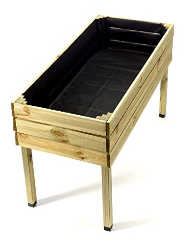 myGardenlust Hochbeet Bausatz aus Holz mit Folie – Kräuterbeet Imprägniert für Garten Terrasse und Balkon – Pflanzkübel als Gemüse Kräuter Beet – Pflanzkasten Groß für Outdoor mit Fußkappen - 7