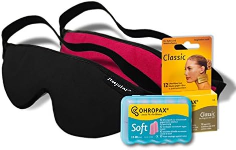 Sleepstar Dynamic Duo Deluxe Mask Travel Set, Black Pink
