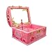 Xinji Portable Music Jewellery Box Ballet Dancer for Girls with Mirror Make Up Box Gift Pink
