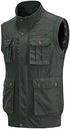 YANXH Mens Outdoor Multi-pocketed Photography Fishing Vest Gilet , ArmyGreen , 4xl