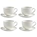 Produktbild Maxwell & Williams 4er Set Tassen mit Untertasse Diamonds Round H. 7,5cm weiß