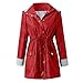 Produktbild Floweworld Damen Windjacke Einfarbig wasserdichte Regenjacke Outdoor Plus Size Winddichte Kapuzenjacke Lose Kordelzug Reißverschluss Mantel