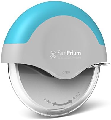 SimPrium Comfortable Palm Easygrip Pizza Cutter with 4 Inch Stainless Steel Cutting Wheel and Protective Blade Guard