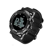 SUNROAD Men's Sports Waterproof Analog Pedometer Stopwatch Digital Watch with Altimeter Barometer Compass Pedometer Stopwatch World Time Weather Forcast 5ATM Waterproof LED Wristwatches
