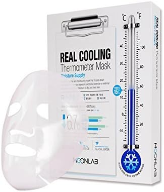 [MOONLAB] REAL COOLING Thermometer Mask Moisture Supply - Ultra Cooling on the Skin, Relieves Overheated and Tired Skin, Bio-Cellulose Sheet, 25ml Pack of 4pcs