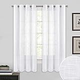 EXZELLENTES STOFF: Die Voile Vorhänge bestehen aus 100% Polyester und sehen künstlichen Leinen aus. Anders als andere leichten Voile Vorhänge sind unsere Leinen optik Voile Vorhänge mehr schwer und umweltfreundlich.
