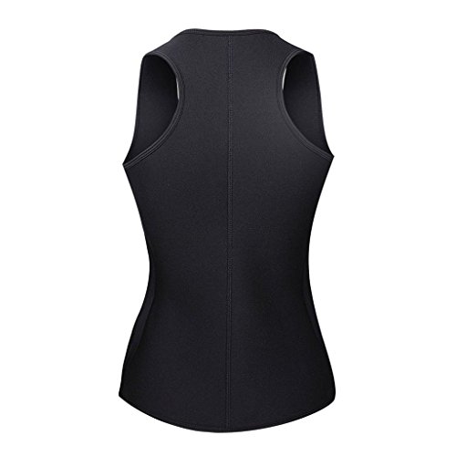 DODOING Slimming Body Shaper Vest Damen Neoprene Sauna Anzüge – Sauna Tank Top Vest Einstellbare Shaper Trainer Gürtel mit Reißverschluss - 4