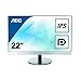 Produktbild AOC I2269VWM 54,6 cm (21,5 Zoll) Monitor (VGA, HDMI, 6ms Reaktionszeit, 16:9, 1920 x 1080) schwarz/silber