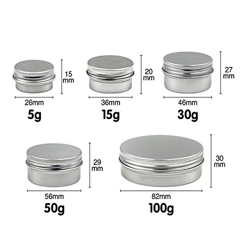 20 Stück 5-15 G 30 G 50G 100G leeren Aluminium DIY Hausgemachte Reisen Nagel Kunst Lip Balm Kosmetische Creme Pastöse Flüssigkeit Jar Blechdose Verpackungsbehälter - 4