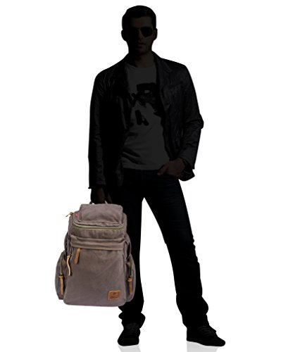FANDARE Retro Laptop Notebook Geeignet für bis zu 16 Zoll Damen Herren Schulrucksack für die Schule Rucksack Wanderrucksack Daypack Leinwand - 3