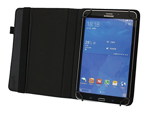 Emartbuy® i.onik Global Tab L1001 4G Tablet PC 10.1 Zoll Universal ( 9 – 10 Zoll ) Schwarz Premium PU Leder 360 Grad rotierende Stand Folio Geldbörse Tasche Hülle + Schwarz Eingabestift - 4