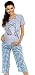 Zeta Ville - Women's Maternity Nursing Pyjamas Soft Jersey Cartoon Print - 220c (Turquoise, UK 16)