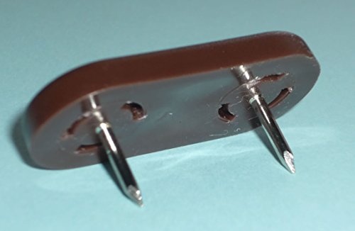 6 St. Gleiter, Kunststoff, weiß, 45 x 20 x 5 mm, 2 Stifte - 7