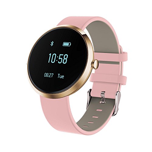 KOBWA Fitness Armband, Bluetooth 4.0 Fitness Tracker mit Pulsmesser, Blutdruckmessgerät, Schrittzähler, Schlafanalyse, Push-Message, IP67 Wasserdicht Ultra Dünne Aktivitätstracker für Android und IOS