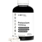 Potassio puro 1000 mg da Citrato di Potassio. 240 compresse vegane per oltre 2 mesi di trattamento. Aiuta il sistema muscolar