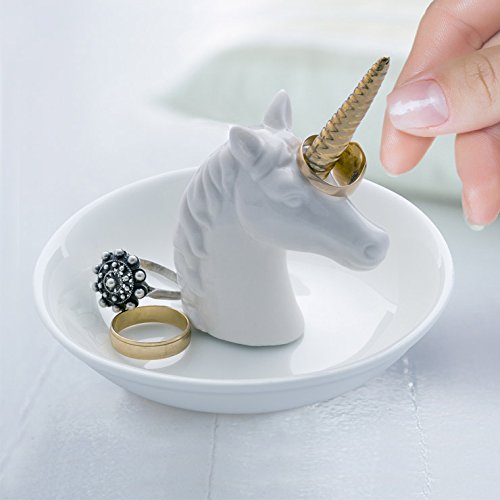 Balvi – Unicorn Ringhalter aus Keramik. Ablagefläche für Ringe und Schmuck. Aus Keramik hergestellt. Form eines Einhorns. - 3