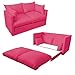 Ready Steady Bed Comfortable Children's Kids Drill 2-Seater Sofa Bed, Fuchsia Pink