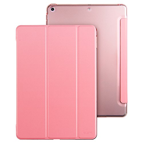 Neues iPad 2017 iPad 9.7 Zoll Hülle, ESR® Yippee Bildserie Cover Auto aufwachen / Schlaf Funktion Smart Case Wickelfalz Ledertasche mit Lichtdurchlässig Rückseite Abdeckung Schutzhülle für Neue iPad 9.7 2017 (Süß Rosa) - 2