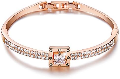 Menton Ezil Spiritual Guidance 18K Rose Gold Swarovski Element Bracelet Love Designed Adjustable Bangle Womens Jewellery