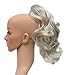 SWEET SHORT CURLY PONY TAIL HAIR EXTENSION, (CLAW GRIP) (21 Silver Grey Mix)