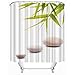 Produktbild fourHeart Duschvorhang Wannenvorhang Bambusmotiv Bamboo und "STONES" 180x180 cm incl. Ringe Vorhang Das beste Geschenk zum Valentinstag