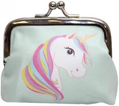 Girls UNICORN Twist Clip Coin Purse In Light Blue, Pink. Lilac or Green (Light Green)