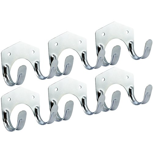 COM-FOUR® 6x Gerätehalter aus verzinktem Stahl, Wandhalterung für Gartengeräte mit T-Stiel (6 Stück)
