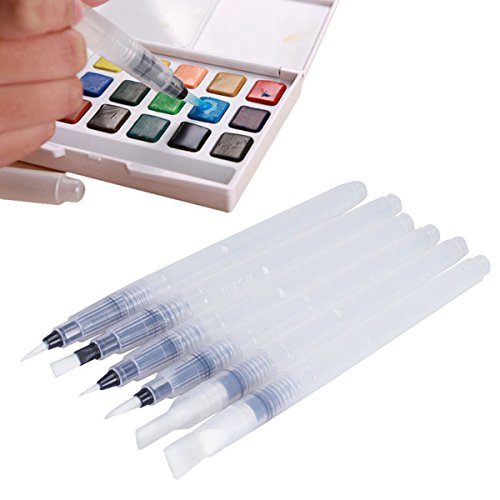 6 Stück Wasser Pinsel Aquarell Kalligraphie Zeichnung Malerei Pen Freihandtools - 3