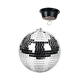 Skytec 151,583 es un bola de discoteca de 20cm (8") perfecta para poner la luz adecuada en fiestas y crear el ambiente perfecto y funciona con 1,5 revoluciones por minuto. | El soporte de techo motorizado es una forma ideal para montar firmemente la bola de discotecay empezar la fiesta.