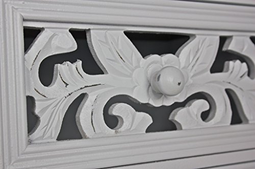 elbmöbel Kommode klein H35 x B29 x T16cm Schmuckkommode antik Holz weiß Landhaus Tischkommode Schränkchen - 3