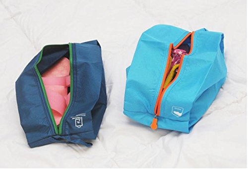 Set 2 wasserdichte Schuhhülle Taschen oder Reise Organizer-Tasche. Ideal für Reisen. Zufällige Farben. - 4