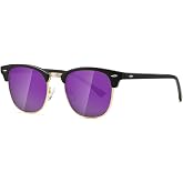 kimorn Polarized Sunglasses Unisex Retro Semi-Rimless Frame Glasses Classic AE0550