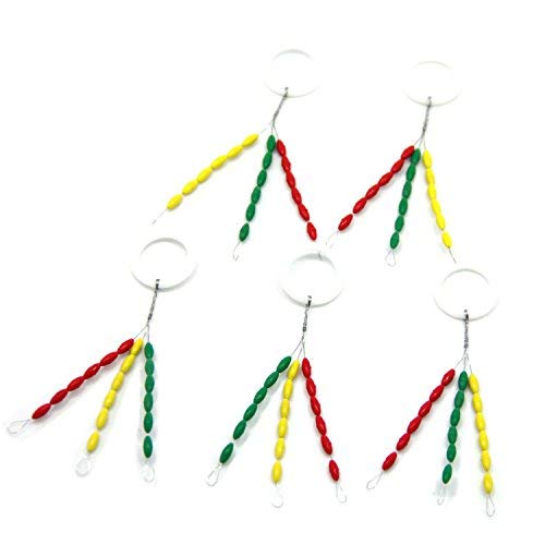 SAMS FISHING, ferma galleggiante in gomma colorata, ovale, a palline rosse, gialle e verdi, stopper per pesca alla carpa, 90 pezzi, Green, Red & Yellow-S