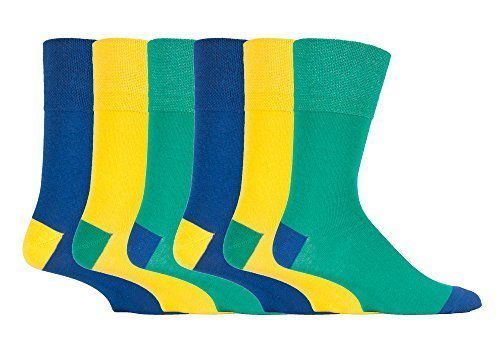 6 paia mens gentle grip no calze elastiche 6-11 uk, 39-45 eur Colori assortiti - cotone, MGG89, 3% nylon 2% elastene 76% cotone 19% poliestere, Uomo, 6-11 uk, 39-45 eur