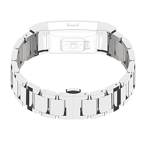 Für Fitbit Charge 2 Armband Rosa Schleife® Smart Watch Band Edelstahl Keramik armbänder Wrist Strap Uhrenarmband mit Schmetterlings Metallschließe und Schnalle Ersatzarmband Replacement Wristband für Fitbit Charge 2 Smart Fitness Watch Zur Herzfrequenz und Fitnessaufzeichnung - 4