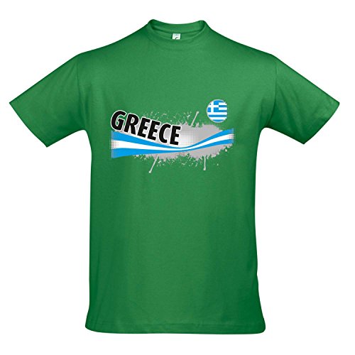Fanshirt Herren GREECE, Griechenland Ländershirt EM / WM Trikot S-XXL , Kelly green , M