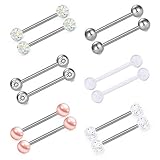 zungenpiercings namen Piercing-Typ: Bequeme glatte Oberfläche, dienen als Nippelringe, Zunge Ringe, Belly Bar Ring, Knorpel Piercings Ohrringe etc, 4 Arten von Stablänge 12mm, 14mm, 16mm, 18mm