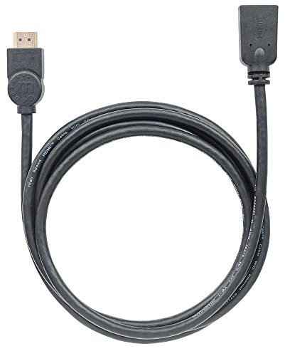 Manhattan 354363 High Speed Verlängerungskabel mit Ethernet-Kanal (HDMI-Stecker auf HDMI-Buchse Porterweiterung 4K HEC ARC 3D), 1m schwarz - 5