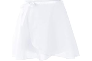 KEFIYIS Ballettrock Mädchen Chiffon Ballett Wickelrock Tanzrock Verstellbare Taille Krawatten Ballett Rock Damen
