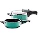 Produktbild Silit Sicomatic t-plus Schnellkochtopf-Set 2-teilig Topf Deckel Pfanne 3l & 4,5l ohne Einsatz Ø 22cm grün Nature Green Made in Germany Innenskalierung Silitstahl Funktionskeramik induktionsgeeignet